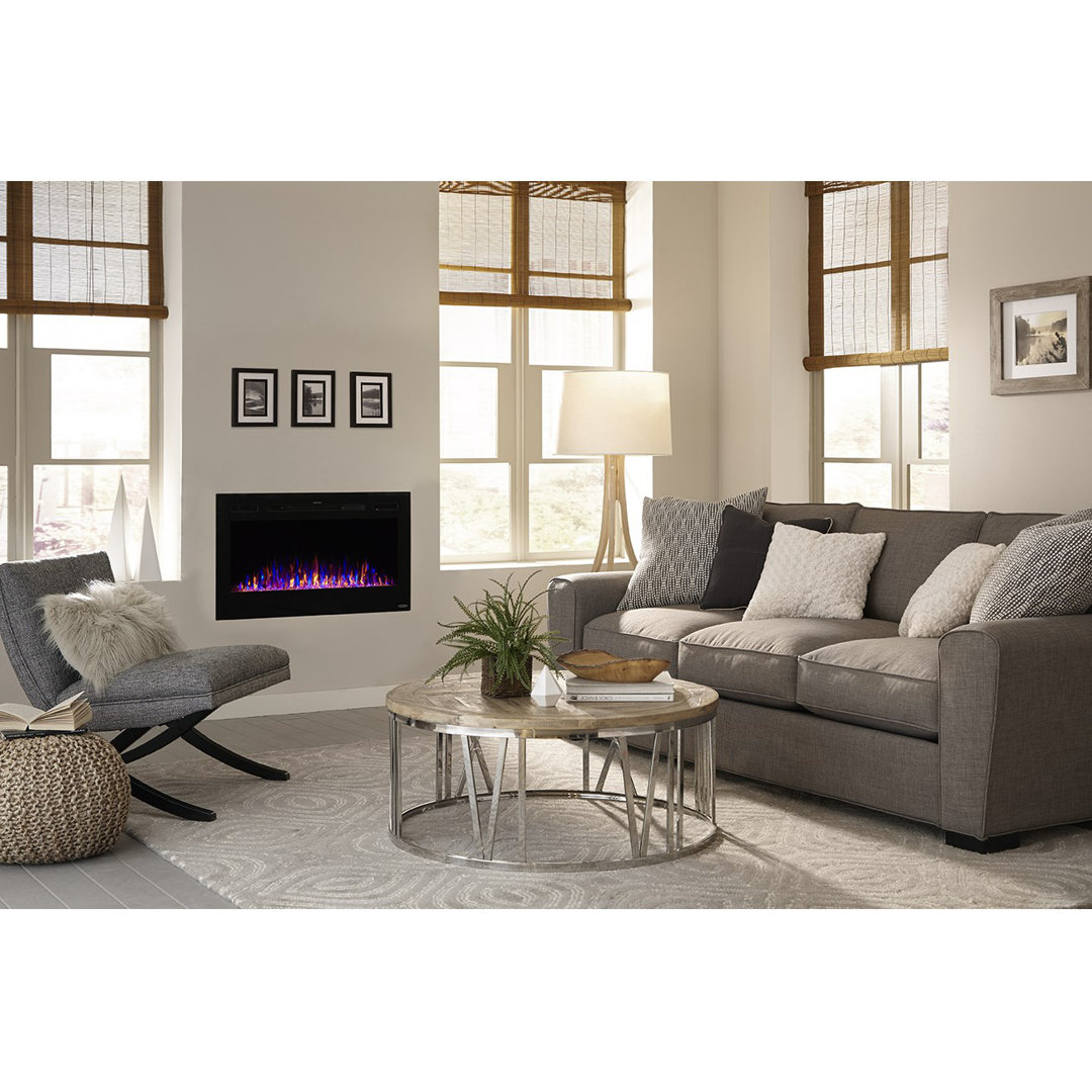 The Sideline Electric Fireplace for Recessed or Wall Mount Installation